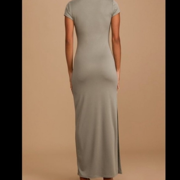 ****SOLD****NWT Lulu's Green Short Sleeve Fitted Maxi Dress Dress - Picture 7 of 17